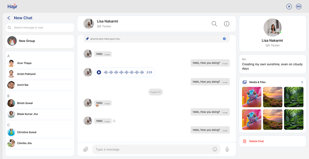 Full Stack Hajir Chat